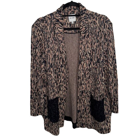 NIC+ZOE Women's Bark Mix Neutral Multi Open Blazer Sz 1X - Picture 5 of 15